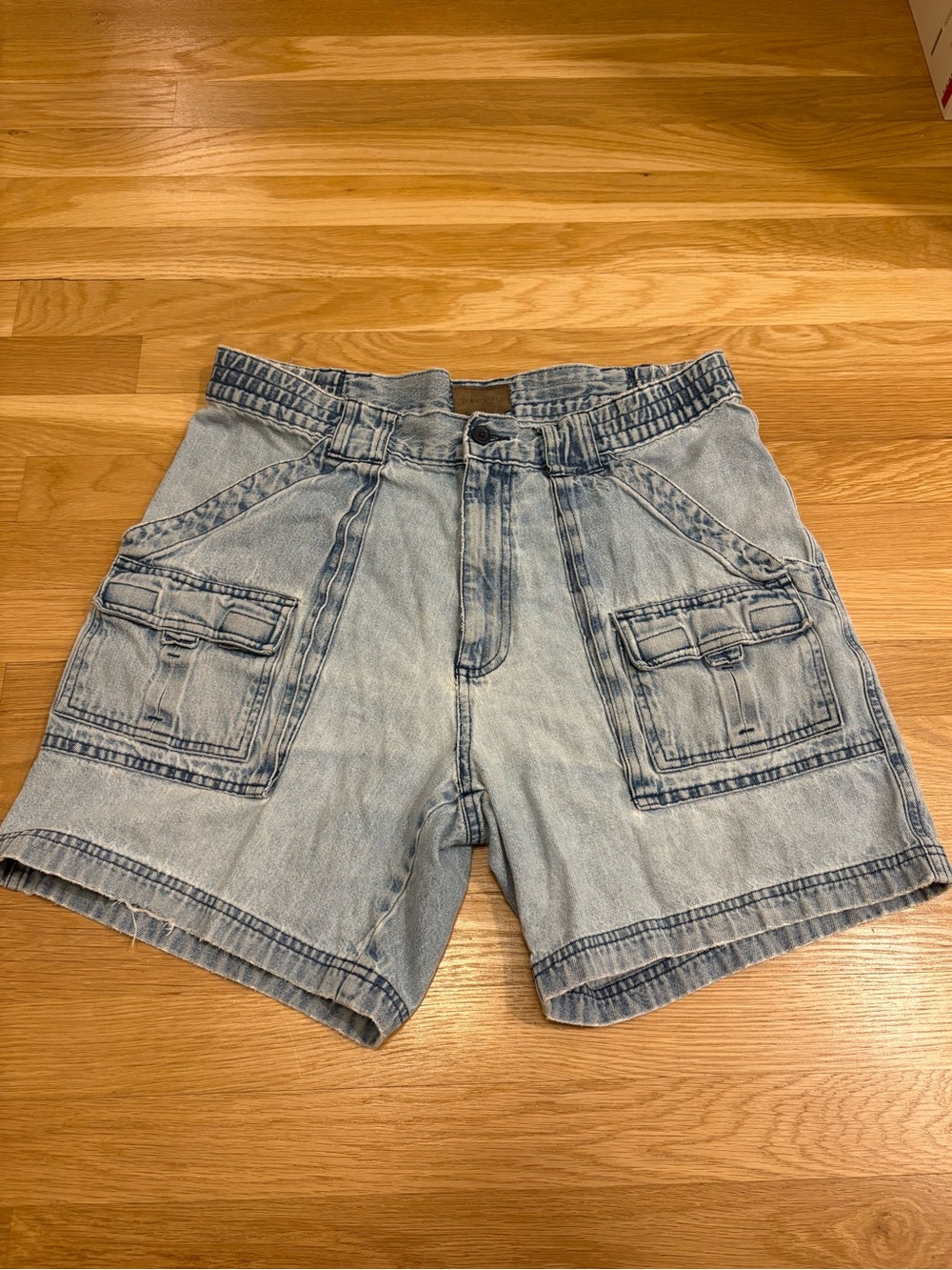 St. John’s Bay Denim Cargo Shorts Size 34 Light Wash